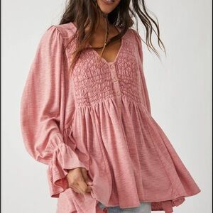 Free People Don’t Call me Baby shirt in Rosie
